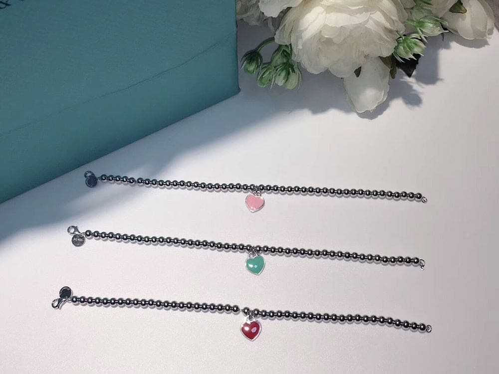 18K Return to Tiffany Blue Heart Tag Bead Bracelet
