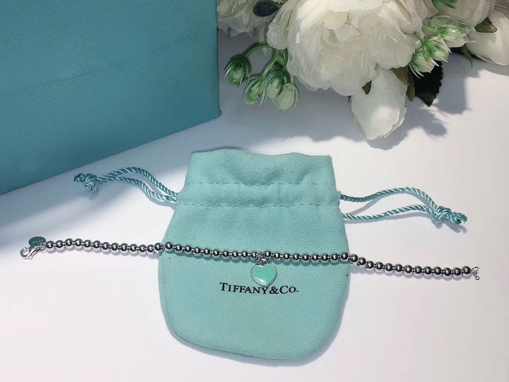 18K Return to Tiffany Blue Heart Tag Bead Bracelet