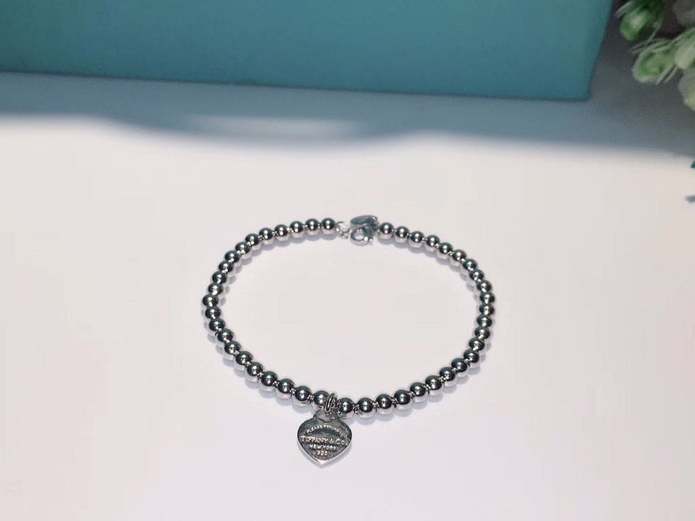 18K Return to Tiffany Blue Heart Tag Bead Bracelet