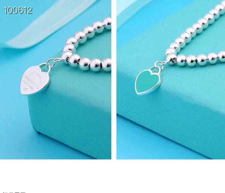 18K Return to Tiffany Blue Heart Tag Bead Bracelet