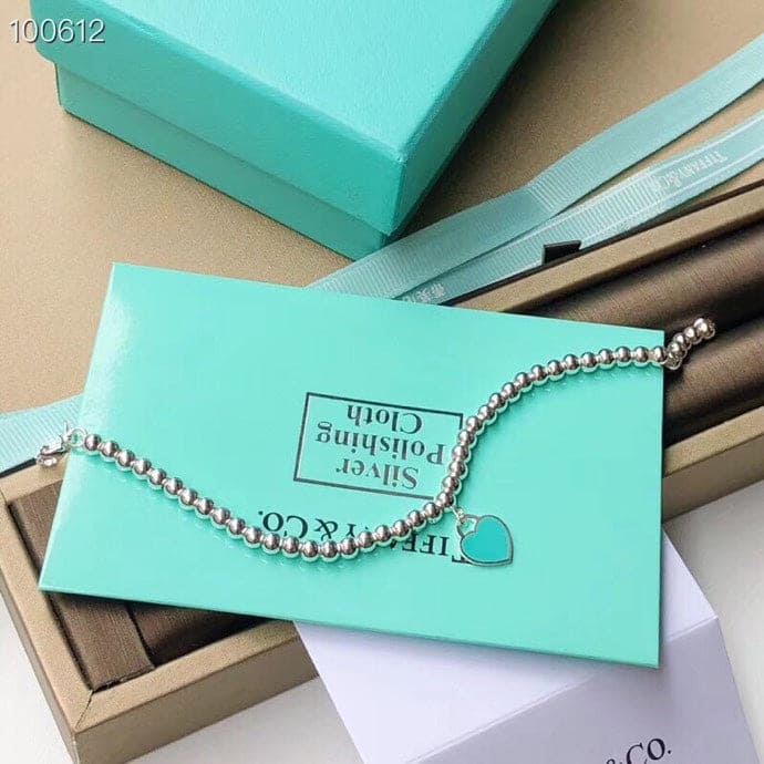 18K Return to Tiffany Blue Heart Tag Bead Bracelet