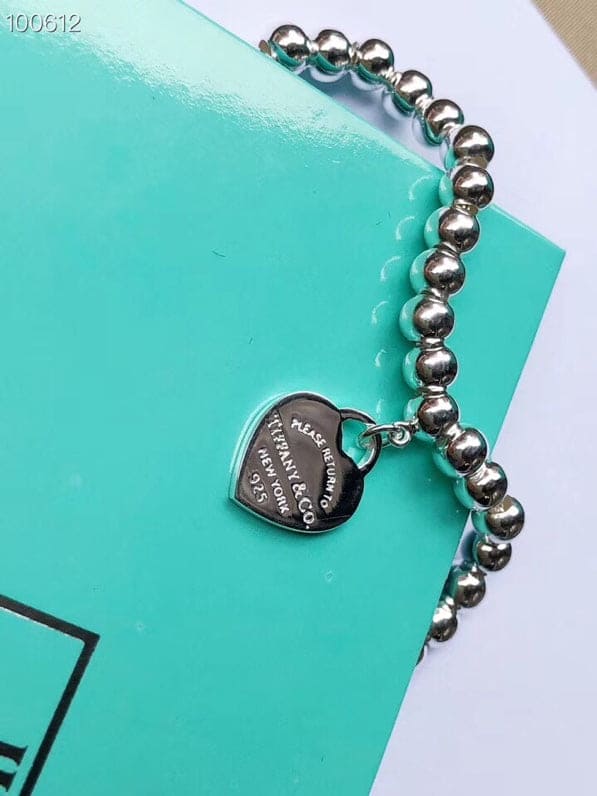 18K Return to Tiffany Blue Heart Tag Bead Bracelet