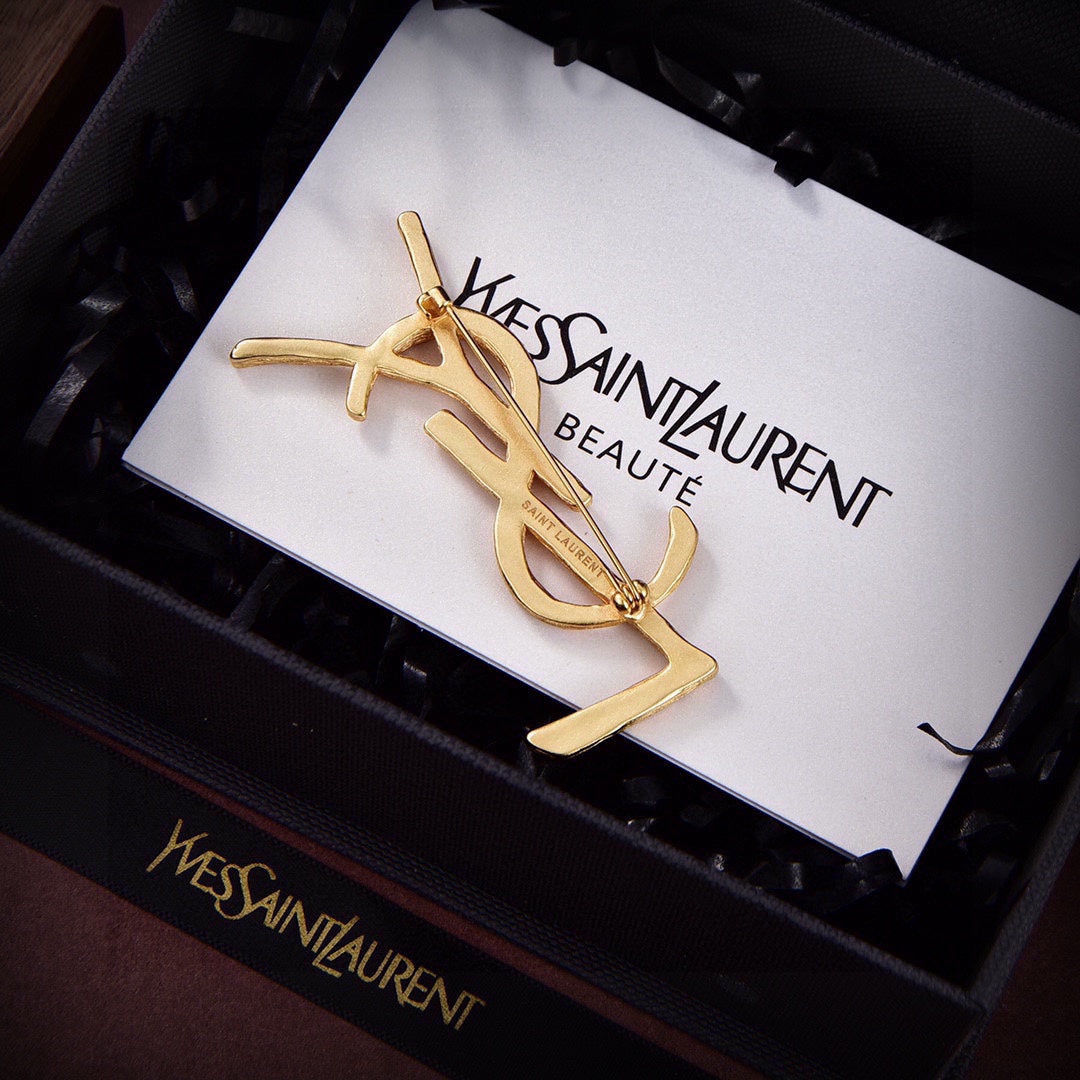 18K YSL Vintage Brooch